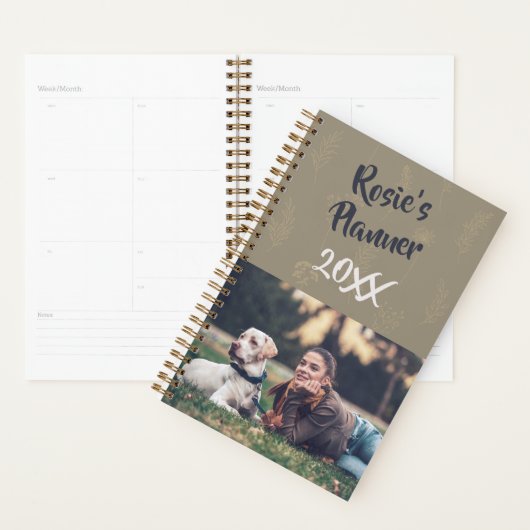 Elegante eenvoudige prachtige foto naam gepersonal planner (Display)