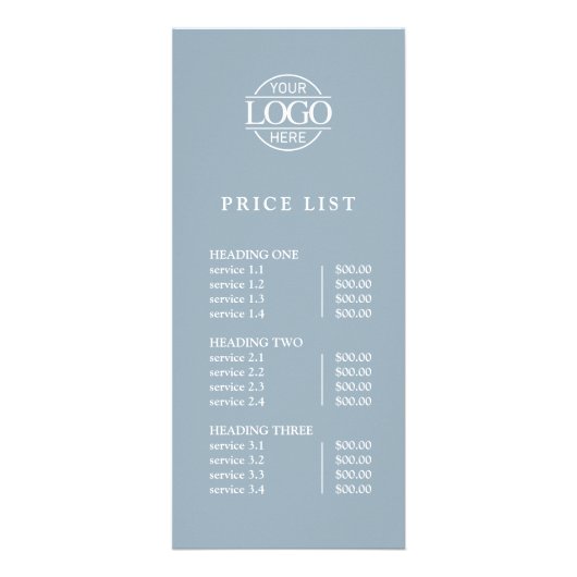 Elegante Eenvoudige Professionele Logo Menu Prijsl (Voorkant)