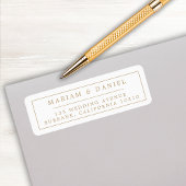 Elegante Eenvoudige Rand Gouden Trouw Retouradres Etiket
