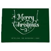 Elegante eenvoudige retro chique groene vrolijke k groot cadeauzakje (Voorkant)