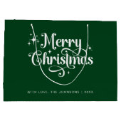 Elegante eenvoudige retro chique groene vrolijke k groot cadeauzakje (Achterkant)