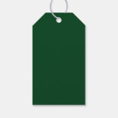 Elegante eenvoudige retro groene vrolijke kerstfot cadeaulabel (Achterkant)