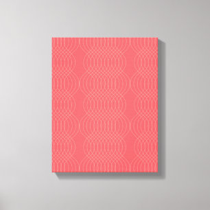 Elegante, eenvoudige, rode, moderne golvende lijne canvas afdruk
