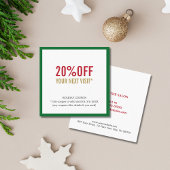 Elegante Eenvoudige Rode Witte Groene Schoonheidss Kortingskaartje