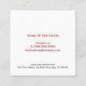 Elegante Eenvoudige Rode Witte Groene Schoonheidss Kortingskaartje (Achterkant)