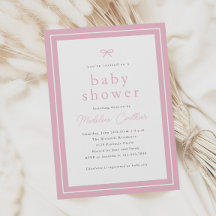 Elegante Eenvoudige Roze Meisjes Baby Shower