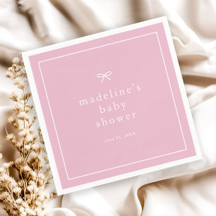 Elegante Eenvoudige Roze Meisjes Baby Shower Servet