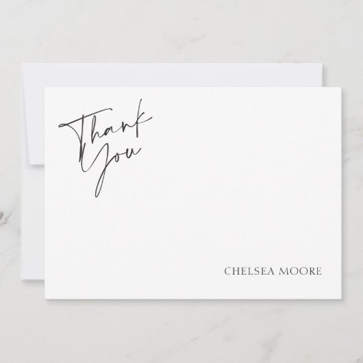 Elegante Eenvoudige Roze Monogram Gingham Bedankt (Voorkant)