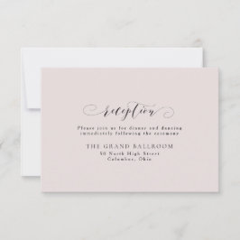 Elegante eenvoudige roze ontvangstkaart kaart