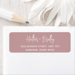 Elegante Eenvoudige Roze Stof Rose Retouradres Etiket