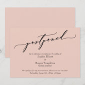 Elegante Eenvoudige Roze Uitgestelde Trouwkaart Kaart (Voorkant / Achterkant)