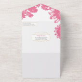 Elegante Eenvoudige Roze Zonnebloem Geometrische G All In One Uitnodiging (Buitenkant)