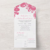 Elegante Eenvoudige Roze Zonnebloem Geometrische G All In One Uitnodiging (Binnen)