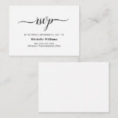 Elegante eenvoudige RSVP-behuizing Informatiekaartje (Voorkant / Achterkant)
