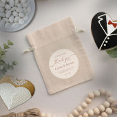 Elegante eenvoudige rustieke bruiloft dank u ronde sticker