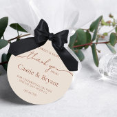 Elegante eenvoudige rustieke bruiloft dank u ronde sticker