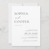 Elegante eenvoudige rustieke bruiloft kaart (Voorkant)