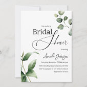 Elegante Eenvoudige Sage Groene Eucalyptus Vrijgez Kaart (Voorkant)