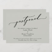 Elegante Eenvoudige Saliegroene Uitgestelde Trouwk Kaart (Voorkant / Achterkant)