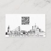 Elegante Eenvoudige San Francisco Skyline QR Code Visitekaartje (Achterkant)