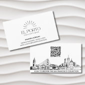 Elegante Eenvoudige San Francisco Skyline QR Code Visitekaartje