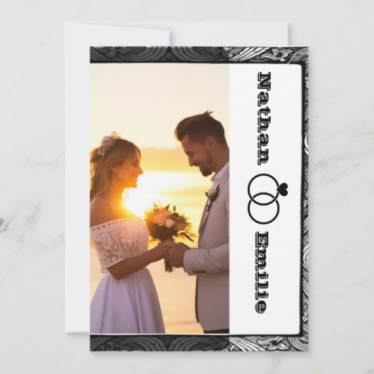 Elegante eenvoudige save the date uitnodiging (Achterkant)