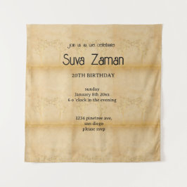 Elegante Eenvoudige Schattige Grijze 20e Verjaarda Wandkleed