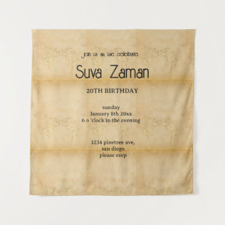 Elegante Eenvoudige Schattige Grijze 20e Verjaarda Wandkleed