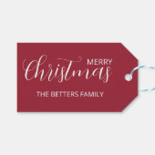 Elegante eenvoudige schone Frosted Berry Kerstmis Cadeaulabel (Voorkant (Horizontaal))