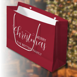 Elegante eenvoudige schone Frosted Berry Kerstmis Groot Cadeauzakje