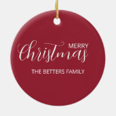 Elegante eenvoudige schone Frosted Berry Kerstmis Keramisch Ornament (Achterkant)