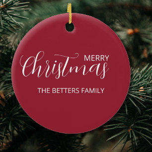 Elegante eenvoudige schone Frosted Berry Kerstmis Keramisch Ornament