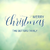 Elegante Eenvoudige Schone Midnight Blue Kerstmis Raamsticker (Vel 3)