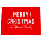 Elegante Eenvoudige Schone Neon Rode Kerstmis Groot Cadeauzakje (Voorkant)