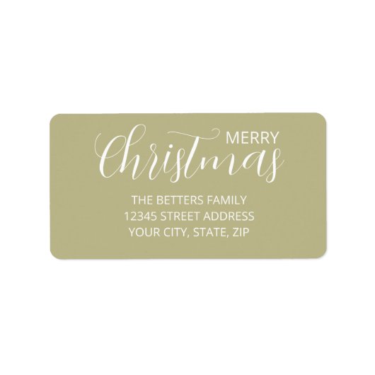 Elegante eenvoudige schone salie groene kerst etiket (Voorkant)
