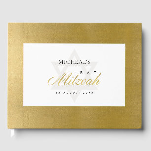 ELEGANTE EENVOUDIGE SCHOON FAUX GOLD BAR BAT MITZV GASTENBOEK