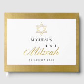 ELEGANTE EENVOUDIGE SCHOON FAUX GOLD BAR BAT MITZV GASTENBOEK (Voorkant)