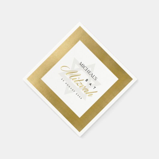 ELEGANTE EENVOUDIGE SCHOON FAUX GOLD BAR BAT MITZV SERVET (Hoek)