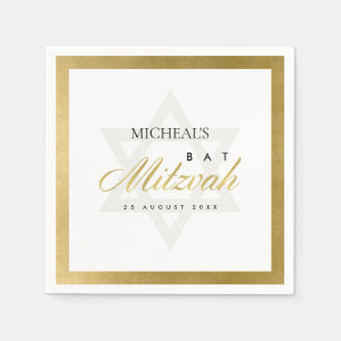 ELEGANTE EENVOUDIGE SCHOON FAUX GOLD BAR BAT MITZV SERVET