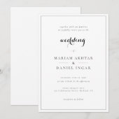 Elegante Eenvoudige Script Calligrafie Witte Trouw Kaart (Voorkant / Achterkant)