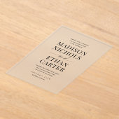 Elegante eenvoudige script foto bruiloft acryl uitnodigingen (Laagn)