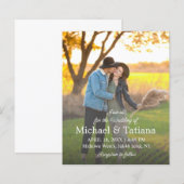 Elegante eenvoudige script foto bruiloft uitnodigi (Voorkant / Achterkant)