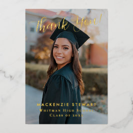 Elegante eenvoudige script foto Folie dank u kaart