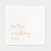 Elegante eenvoudige script minimalistische bruilof folie servetten (Voorkant)