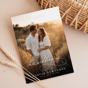 Elegante Eenvoudige Script QR Code Foto Budget Bru Kaart