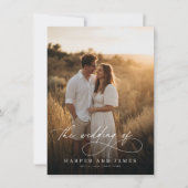 Elegante Eenvoudige Script QR Code Foto Budget Bru Kaart (Voorkant)