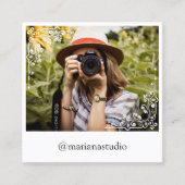 Elegante eenvoudige scriptfotograaf vierkante visitekaartje (Voorkant)