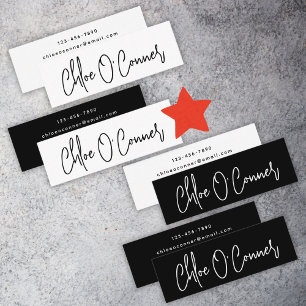 Elegante eenvoudige scriptnaam Eenvoudige minimali Mini Visitekaartje