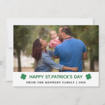 Elegante Eenvoudige Shamrock Foto St. Patrick's Da