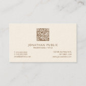 Elegante Eenvoudige Sjabloon Luxe Signature Cream  Visitekaartje (Voorkant)